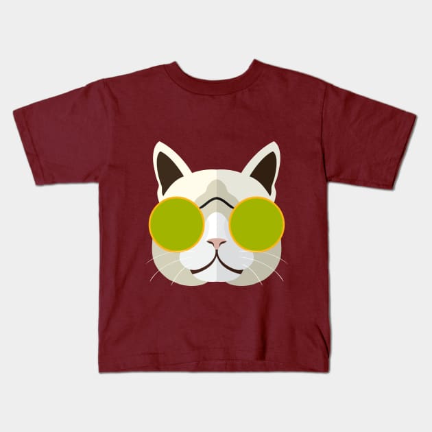 Cute Cat Face Mask Kids T-Shirt by Just Be Awesome   